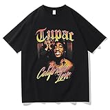 CCEE 2Pac T-Shirt Rappeur Étoile Tupac Impression Streetwear Hommes Femmes Décontracté Col Rond T-Shirt Rap Chanteur Hip Hop Musique T-Shirt Hauts Vê