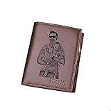 Personalisiertes echtes Leder für Männer Custom Herren Geldbörse Gravierte Foto Brieftasche Väter Geschenk