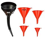 Hermann & Richter Trichtersatz | 5-Teilig | Einfülltrichter mit Schlauch & Sieb für den Ölwechsel | Trichter Set für KFZ, Auto, Werkstatt & H