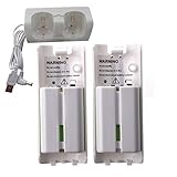 Uneller Hochwertig Dual-Ladestation mit LED-Licht 2 Wiederaufladbare Akkus mit hoher Kapazitaet u. USB Kabel Fuer Fernbedienung