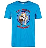 Male T Shirts Tops Hipster 2019 Breaking Bad Los Pollos Hermanos Men T Shirt Funny Chicken Brothers Streetwear Blue S