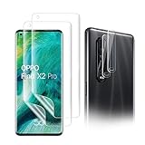 AiMok Schutzfolie Kompatibel mit Oppo Find X2 Pro 5G, 2 Stück TPU Displayschutzfolie + 2 Stück Kamera Panzerglas Schutzfolie【Kratzfest】【Blasenfrei】
