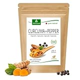 MoriVeda® Curcuma + Pfeffer Extrakt Kapseln | 10.000 mg Kurkuma in nur einer Kapsel | 95% Curcumin, 95% Piperin | vegan, glutenfrei, laktosefrei | höchste Bioverfügbark