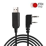 Radioddity PC001 FTDI-Chip USB Programmierkabel UltraFast Programmierkabel für Baofeng BF-888S/UV-5R/GT-3, Radioddity R2/GA-2S/GA-5S, Retevis RT21/RT24/RT27, Wouxun UV6D Funkg
