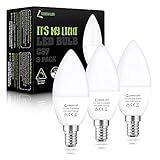 LOHAS E14 LED Kerzenlampe Dimmbar, 6W E14 LED Lampe, 60W Glühlampen ersetzt, 500LM 6000K Kaltweiß, E14 LED Glühbirne, C37 Kerzenform Birnel, CRI80, 180°Abstrahlwinkel, 220-240V AC, 3er Pack