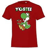 Kinder Jungen Mädchen T-Shirt Modell Yoshi - Rot 106/116 (6 Jahre)