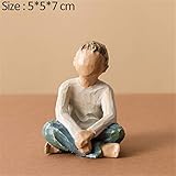DGRTY Deko Statue, Strongwell Harz Familien Abstrakte Charaktere Skulptur Einfache Statue Moderne Kinder Spielzeug Geburtstagsgeschenke Home Decoration Deco Ornamente (Farbe : Boy)