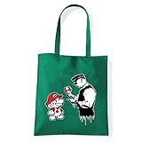 Art T-shirt, Tasche Sholder Super Mario Graffiti Banksy, Grün - grün - Größe: Taglia U