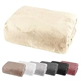 heimtexland ® Spannbetttuch Cashmere Touch Teddy Plüsch Spannbettlaken Super Soft ÖKOTEX Nicky 150x200 Creme Typ585