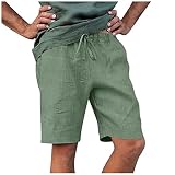 Leinenhose Herren Kurz Cargo Shorts Leichte Lockere Lässige Sommer Freizeitshorts Cargohose Sportshorts Männer Sporthose Arbeitsshorts Chino Hose Laufshorts Jogginghose Kurzgröße W