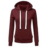 VICIKON Sportbekleidung Damen Hoodies Kapuzenpullover Einfarbig Langarm Oberteil Rollkragen Pullover Kordelzug Pullover Casual Sweatshirt Sweatjacke Sportbekleidung Jacke Vintage Damen Casual H