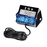 Runleader Digital Motor Betriebsstundenzähler, Stunden und Drehzahl mit Wartungserinnerung, Batterie austauschbar für Rasenmäher Generator Kettensäge ATV Außenborder Dirt Bike Schneefräse(011F)