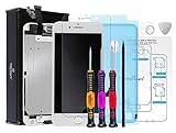 Trop Saint® Display Weiß für iPhone 6 Plus Bildschirm Reparaturset Magnetische Schraubenkarte, Dichtung Wasserdicht, Werkzeug, Anleitung und Panzerg