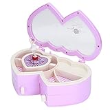 Mxzzand Music Box, stilvolle musikalische Schmuckschatulle für Pin-Anhänger einfach zu bedienen(YL2033 rosa)