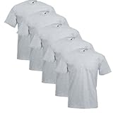 Fruit of the Loom Herren T-Shirt 5 er PackRegular Fit 11182V M,Grau - Heather Grey