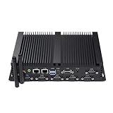 Fanless Mini PC Quad Core J4125,Industrial Mini Desktop Computer Windows 10 pro,16GB RAM/512GB SSD,HDMI+VGA Dual Display,Dual LAN,6xRS232 COM,Dual Band WiFi,BT 4.2,Metral C