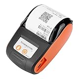 Caredy Drahtloser Thermodrucker, Mini-Tragbarer Bluetooth-Hochgeschwindigkeitsdrucker, Kompatibel Mit 4.0, Android, Ios Und Windows, 58 Mm, 110-240 V(Orange, BS)