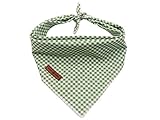 lionet paws Hunde Bandana Kopftücher Hundehalstuch Dreieckstuch, Grün&Weiß kariert, L