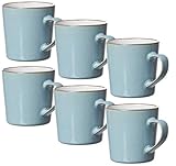 Ritzenhoff & Breker Kaffeebecher-Set Visby, 6-teilig, je 400 ml, Hellblau, Steinzeug, 277265