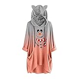 BIKETAFUWY Weihnachtspullover Kleider Damen Weihnachtskleid Teenager Mädchen Minikleid Langarm Weihnachtsmann Schneemann Druck Kleid Abendkleid Rudolph Rentier Ugly Weihnachten Pulloverk