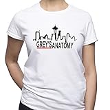 Grey's Anatomy Seattle Silhouette Grey Anatomy Shirt Damen T-Shirt Weiß L