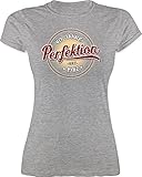 Geburtstagsgeschenk Geburtstag - 40 Jahre Perfektion seit 1982 - weiß - XXL - Grau meliert - 40. Geburtstag - L191 - Tailliertes Tshirt für Damen und Frauen T-S