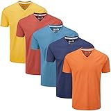 Charles Wilson 5er Packung Einfarbige T-Shirts mit V-Ausschnitt (XX-Large, Orange Sunset)