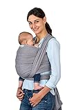 AMAZONAS Babytragetuch Carry Sling Grey - TESTSIEGER bei Stiftung Warentest mit Bestnote 1,7-450 cm 0-3 Jahre bis 15 kg in G