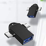 Adapter weiblich 2-in-1 Micro USB / USB-C auf USB 3.0 (2 Stück), Seminer USB C auf USB Adapter, Konverter Micro auf USB OTG Aadapter, (schwarz)