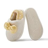 Süße Bug Slip-on Plüsch Gefütterte Haus Hausschuhe Für Womens, Winter Warm Hausschuhe Gemütliche Geschlossene Rückenhausschuhe, Draußen Rutschfeste Plattform Slipper Schuh(Size:40/41,Color:Gelb)