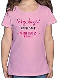 Statement Sprüche Kinder - Sorry Jungs Mein Onkel SAGT Keine Dates - 116 (5/6 Jahre) - Rosa - Tshirt Kinder Onkel - F131K - Mädchen Kinder T-S