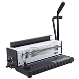 ACUIPP Hole Puncher 34 Quadratloch Double Coil Bindinghine A3A4 Papierdokument Binding Maschine Rechnungslegung Finanzdokumente, Verträge, Geeignet Für Einzelpersonen, Unternehmen/White/42*28*21.5C