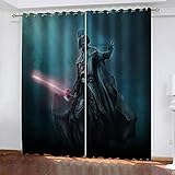XDJQZX Vorhänge Blickdicht 3D Movie Warrior-Charaktere Druck Muster Ösenvorhang Für Schlafzimmer Wohnzimmer Kinderzimmer Fensterdekoration 140X160 cm 2Er Set Thermo Verdunklungsvorhäng