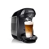 Tassimo Happy Kapselmaschine TAS1002 Kaffeemaschine by Bosch, über 70 Getränke, vollautomatisch, geeignet für alle Tassen, platzsparend, 1400 W, schwarz/
