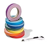 Gewebeband-Set'Gaffa', beschichtetes Klebeband im Rainbow-Set inklusive 1 Cutter, 7 Rollen stark haftendes Gaffa-Tape, je 19 mm Breite x 25 m Länge, rot/orange/gelb/grün/hellblau/blau/