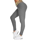 Eauptffy Leggings-Yogahose-Sporthose Damen mit Hohem Bund - Lange Blickdicht Tights Sport Leggins Slim Fit Hohe Taille Booty Laufhose mit Bauchkontrolle Laufhose Fitnesshose Yoga Hose für F