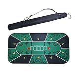 Tragbare Pokertischplatte 1,2 * 0,6 m Hold'em Texas Poker Mat Black Jack Baccarat Würfel Durable Rubber Home Gaming Schreibtischunterlage (Color : Green Flower Pattern) (Baccarat) nü