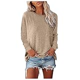 Womens Blouses 3/4 Sleeve Shirts for Women Long Sleeve Tops for Women(White, L)