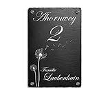 Schiefer Hausnummer & Straße Namen 20x30 cm Wunsch-Gravur Namensschild S