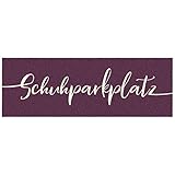 Akzente Fußmatte waschbar Schuhparkplatz Typo purpur 35x100 cm Sauberlaufmatte, Fußabtreter außen, Motiv-Fußmatte, W