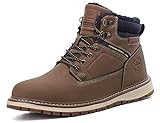ARRIGO BELLO Winterschuhe Herren Winterstiefel Gefüttert Stiefeletten Stiefel Boots Leder Rutschfeste Warme Arbeitsschuhe Trekking Wanderschuhe 41-46 (B Braun, numeric_42)