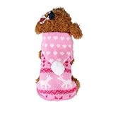 Weihnachten Hundepullover Winter Warm Strick Hoodie Hundepulli für Kleine Hunde Chihuahua Französische Bulldogg