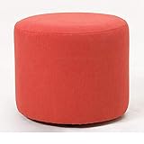 BB&UU Leinen Stoff Gepolsterter Seat Pouf Ottoman Mit Nicht-Slip Unteres,Runde Osmanische Fußrest Hocker,Klein Schritthocker Schuhe Wechseln Bank-Rot 34 * 34 * 27