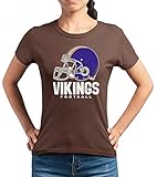 Vikings Any Given Sunday Minnesota American Football Super Bowl T-Shirt Frauen Shirt, Größe:M, Farbe:Braun (Chocolate L191)
