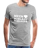 Spreadshirt Mein Herz Schlägt Schlager Schlagermusik Männer Premium T-Shirt, 5XL, G