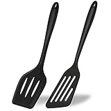 Pfannenwender, Hitzebeständiger Kunststoff Pfannenwender Spatel Küchenhelfer Set, Spülmaschinengeeignet Antihaft Turner Kochgeschirr Schwarz Pfannenwender Zum zum Kochen, Backen, Flip, 34