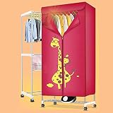 志城 HaushaltswäSchetrockner, Elektrischer WäSchetrockner Mit 1000W-2 Schichten, 1,5 M Kleiner Kleiderschrank, 30-180 Min Zeitsteuerung + 15 Kg TragfäHigkeit, 360 ° Beheizter WäSchetrockner,R