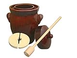 5L (1,3 gal) K & K Keramik aus deutscher fermentations Gärtopf, kerazo F2, Plus Buchenholz Tamp