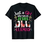 Just A Girl Who Runs On Jesus And Llamas Christian Lover T-S