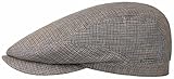 Stetson Belfast Linen Check Flatcap Baumwollcap Leinen Leinencap Schirmmütze Schiebermütze Damen blau braun Karo kariert - Made in EU mit Schirm, Futter Frühling-Sommer (58, Numeric_58)